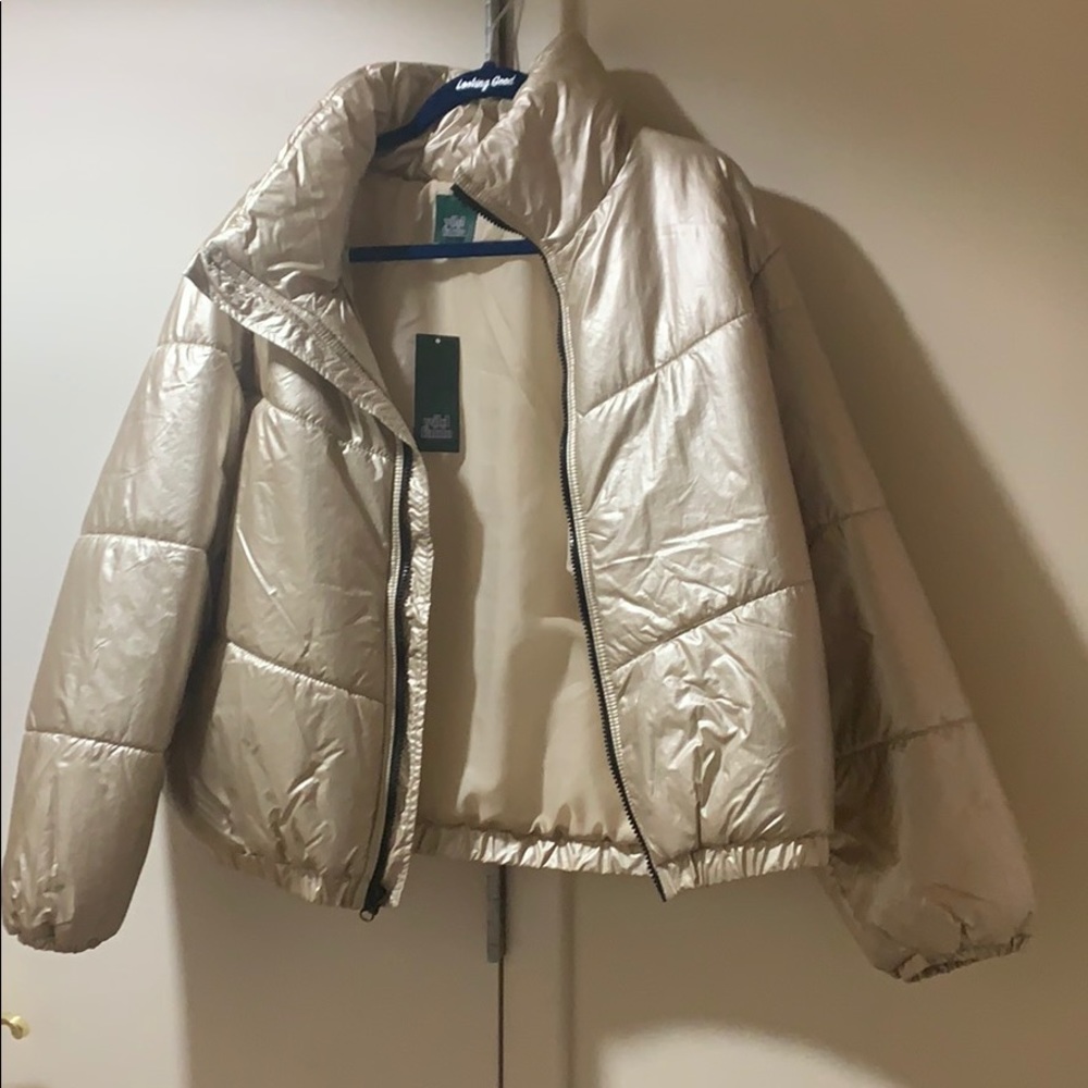 Gold puffer jacket